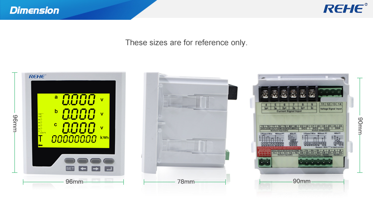 Display Simple Operation Intelligent 96*96mmThree Phase Multi-function Meter CN-3D3Y