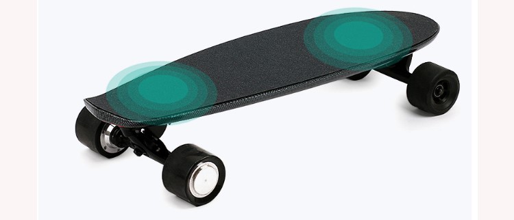 24v Four Wheel Portable Electric Skateboard Dual Motor Grass Fiber Board