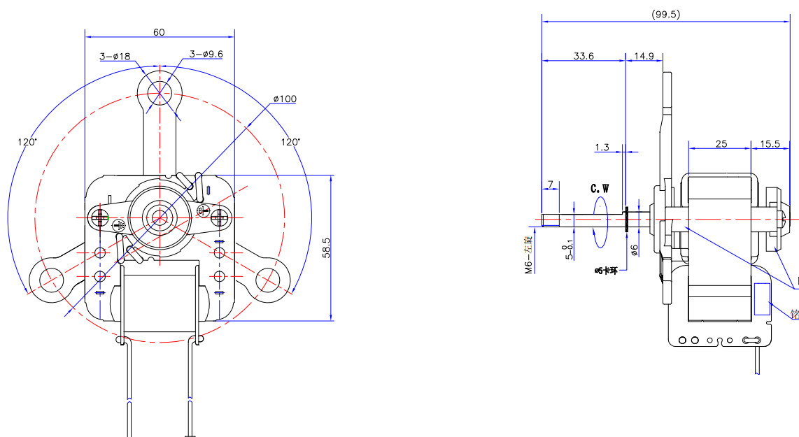 2500 RPM Air Fryer Motor 230V ELectric Oven Fan Motor Customized