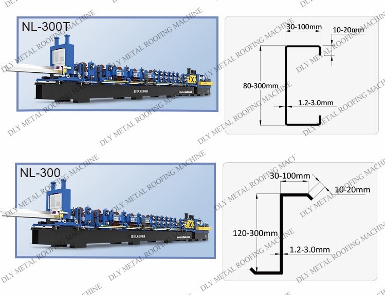 Automatic Change Q345 Cz Purlin Machine PLC 300mm U Channel Forming Machine