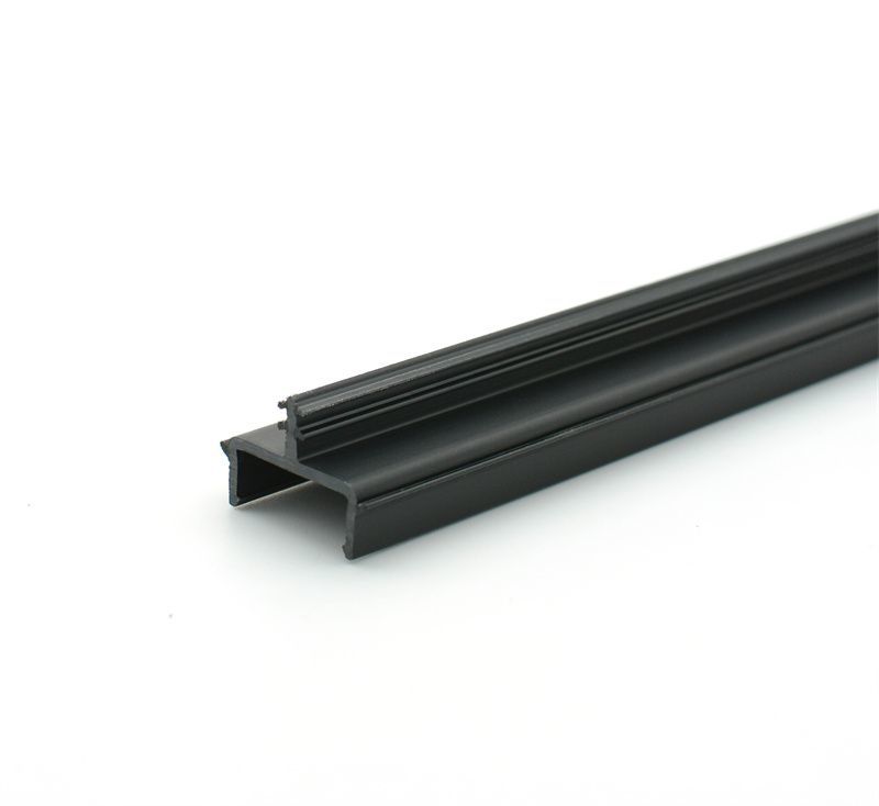 Matte Black Fixed Panel Shower Door Deep U-Channel Profile