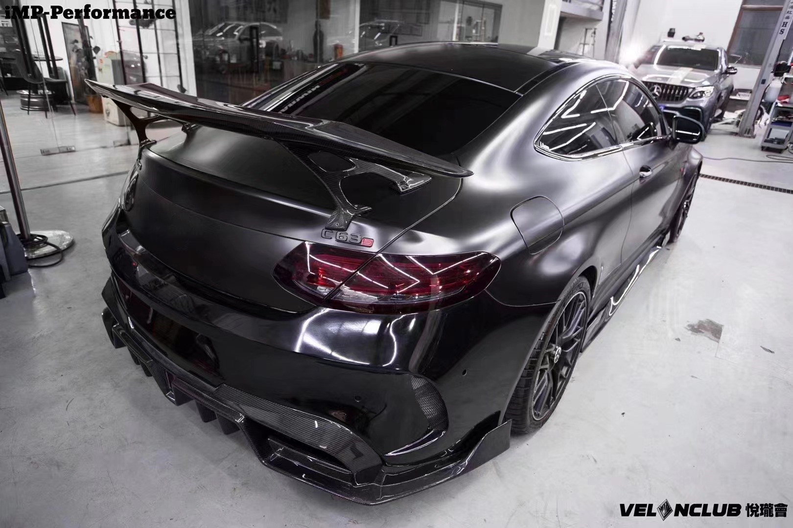 Auto Parts for Mercedes C63 Coupe Carbon Fiber Spoiler W205 C63 C63S Upgraded IMP-style GT Tail Spoiler