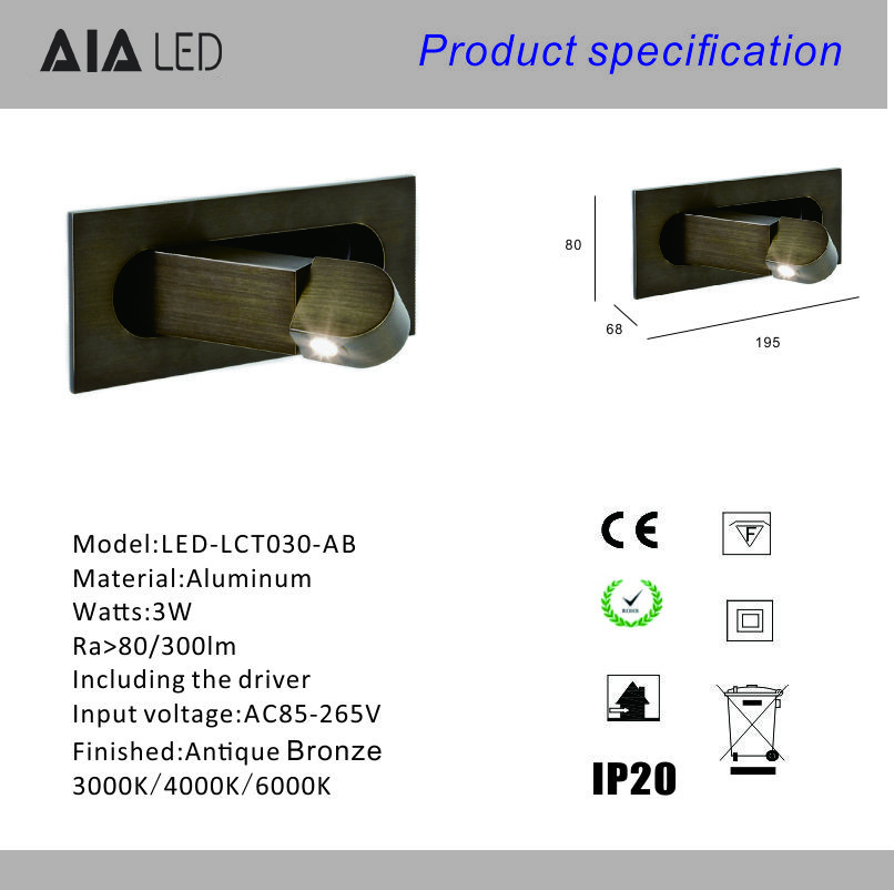 Recessed Hotel Reading Book Wall Lamp Modern Interior Bedroom Bedside Home Decor Folding Adjust Angle Wall Light Sconce
