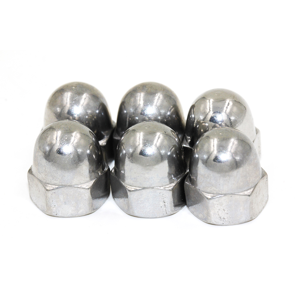 Imperial Measurement System Stainless Steel 304 Hex Cap Nuts with Nickel Plating