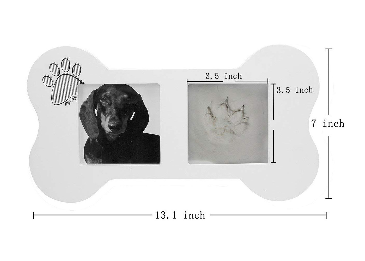 Pet Paw Prints Keepsake Desk Photo Frames Clay Imprint Kit For Wall Hanging