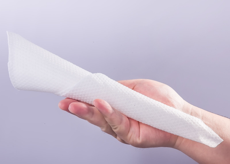 60g Raw White Spunlace Non woven Fabrics Plain Cloth