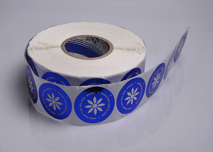 Private printed glossy PET blue gold foil stamping labels stickers