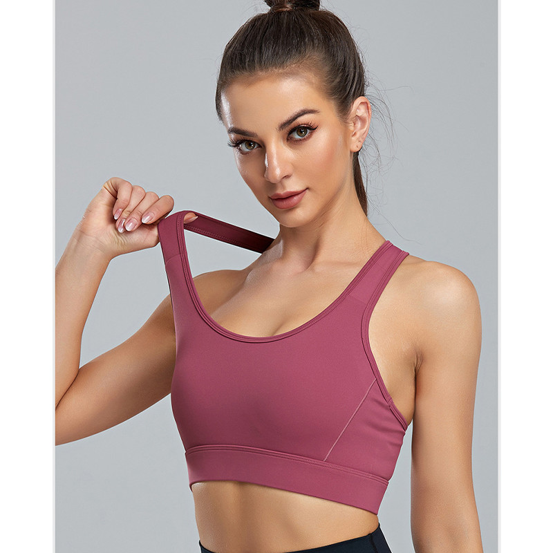 Running Crop Top Plus Size Sports Bra Active Stretch Shockproof With Breathable Mesh