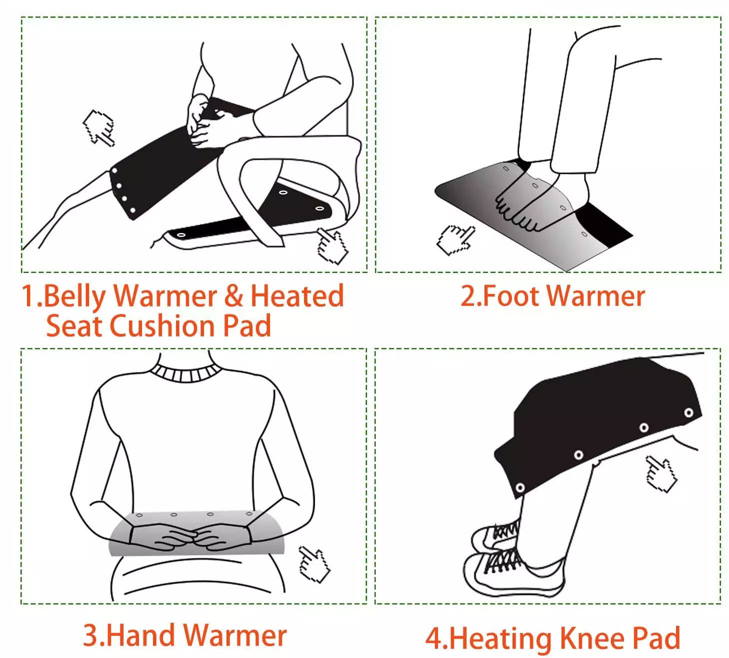 USB 5V Electric Warmer Pad , ODM Electric Heat Pack 55degrees Temperature