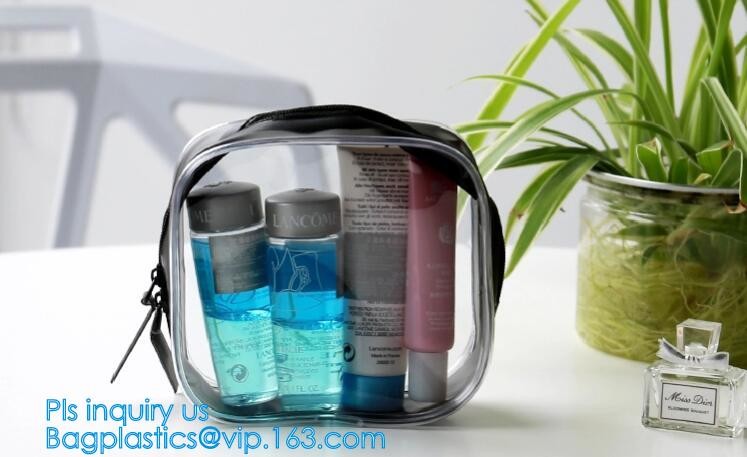 Travel Portable PVC Transparent Waterproof Cosmetic Bag Women Makeup Toiletry Bags, PVC Cosmetic Pouch, PVC Makeup Bag,