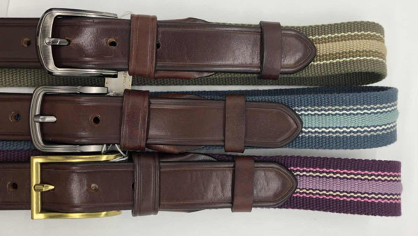 One Side Striped Webbing Belt , Polyster Adjustable Webbing Belt 123g