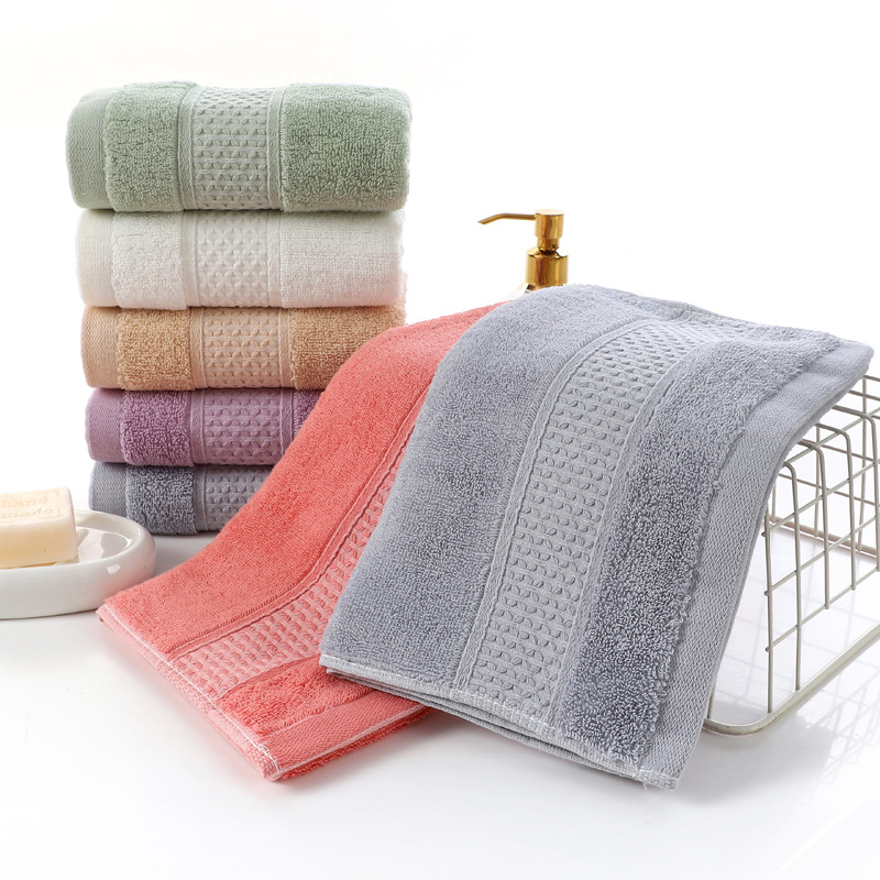 Jacquard 100% Cotton Face Wash Towel Solid Color Soft Towel Popular Selection
