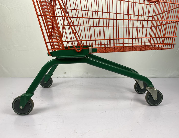 210L Customized Metal Supermarket Shopping Trolley European Type Red And Green Color