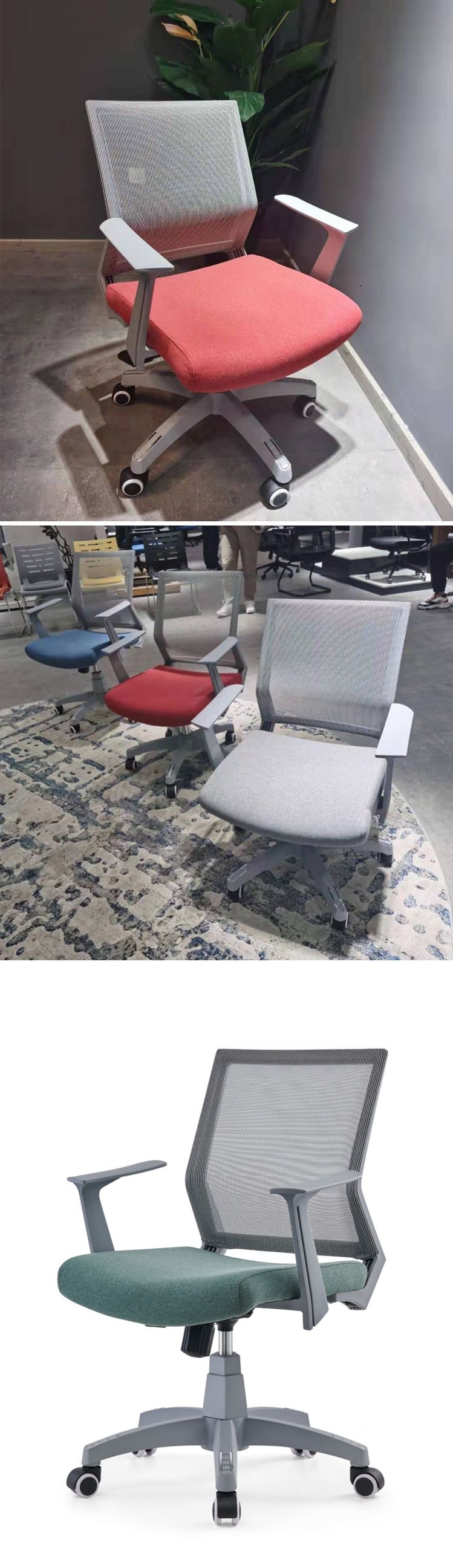 Modern Design Ergonomic Mesh Office Swivel Chair for Staff Comfort and Durability