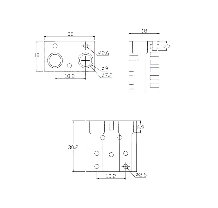 1.75 Wire 0.4 Nozzle E3D Chimera Extruder Single Head Two Color