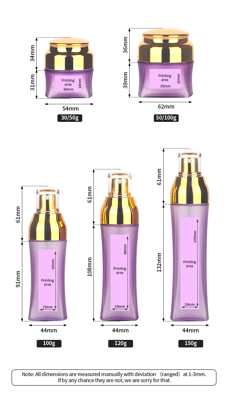 PET Cosmetic Packaging Sets Multiusage 44mm Width With Pump
