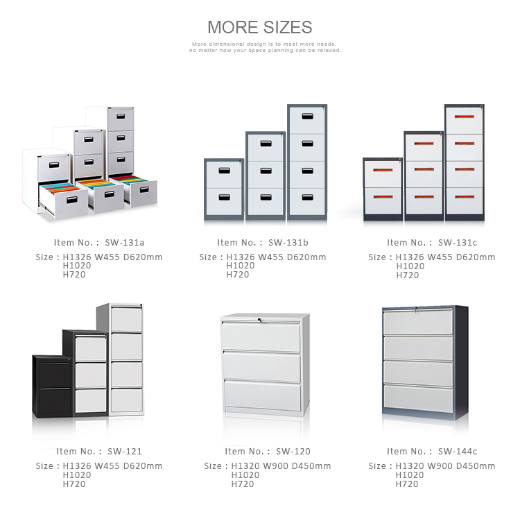 Vertical Fireproof Cold Rolled Steel Drawer Cabinet