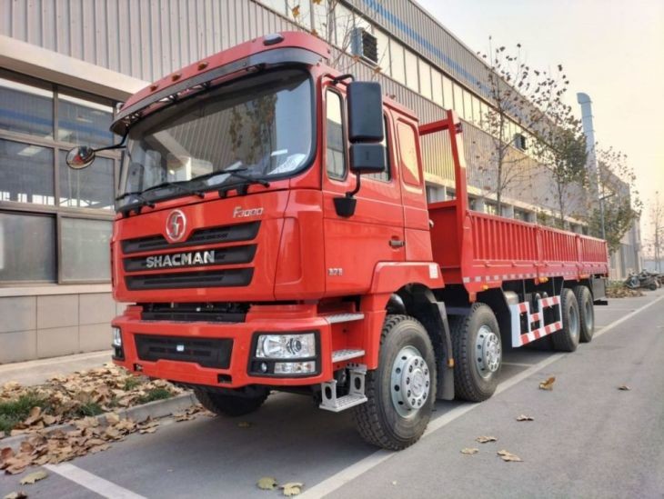 SHACMAN F3000 Red Lorry Truck 8×4 WEICHAI 380Hp EuroII 12 Wheel Lorry