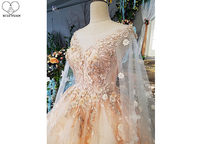 Pink Short Fitted Wedding Dress Special Irregular Transparent Lace Long Tail