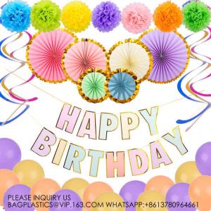 Buy cheap Paper Birthday Banner Tissue Paper Honeycomb Pom Pom Happy Birthday Party Decorations product