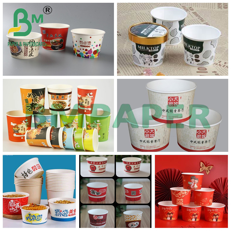 220g + 20g PE Coated Bowl Paper 100% Virgin Wood Pulp Food Garde Board