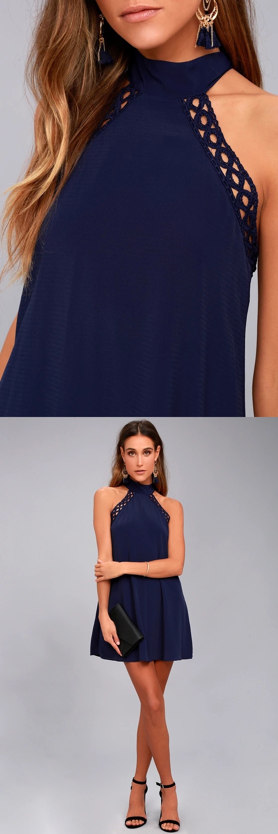 sexy backless halter lady dress