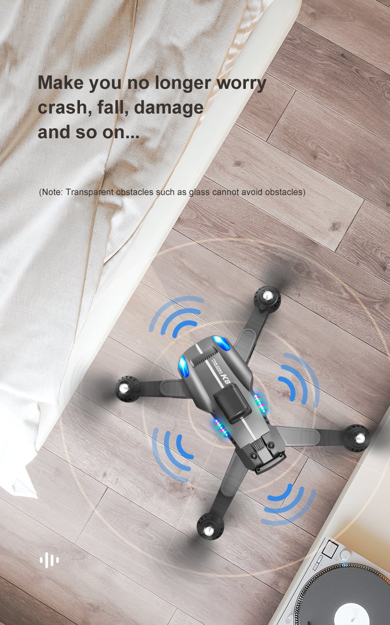 K8 Pro Drone With 4k Dual Camera Wifi Fpv Optical Flow Positioning Four-way Obstacle Avoidance Dron Rc Quadcopter