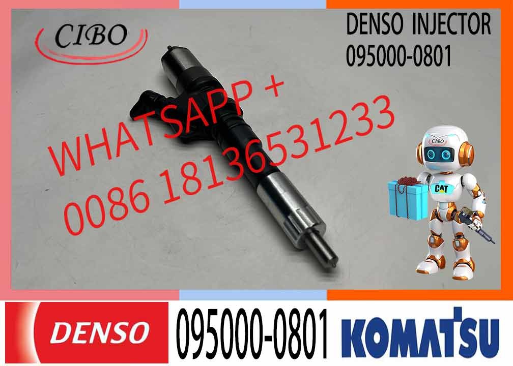 High Quality Diesel Fuel Injector 095000-0801 6156113100 6156-11-3100 For Komatsu PC450-7 WA470-5