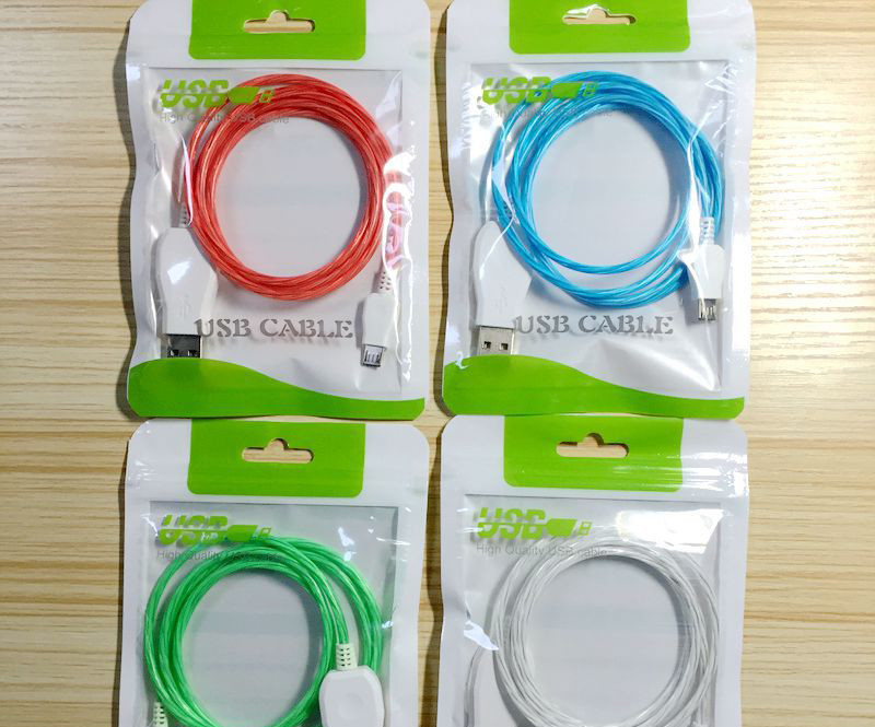Type c iPhone lighting micro usb LED light shining bright night light USB cable