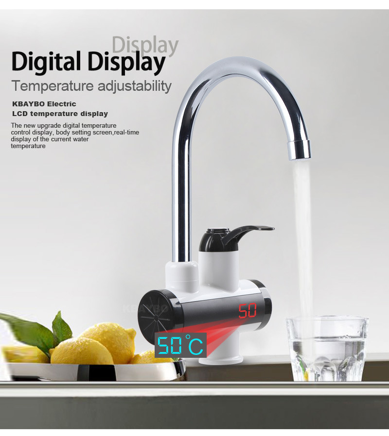 Dual Use 3s Tankless Hot Water Tap 3000W RoHs Electric Shower Heater Faucet