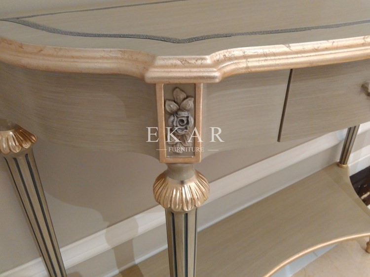 Antique Art Deco Classic Wooden Console Table