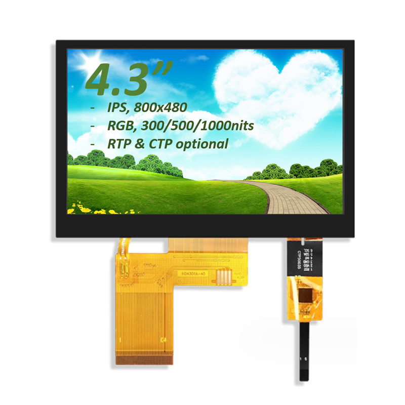 4.3 Inch TFT Monitor LCD 800(RGB)X480 ST7282 Drive IC Full View TFT LCD Module