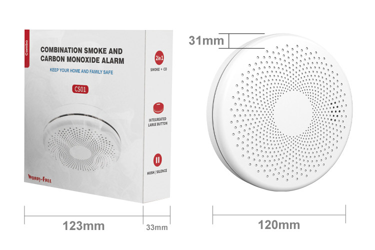 3 Years Wireless Tuya Smoke Alarm System Smoke And Carbon Monoxide Detector Alarm For Hotels