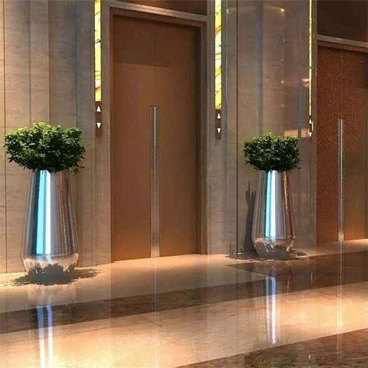 Hot sale decorative round steel flower pots small planter