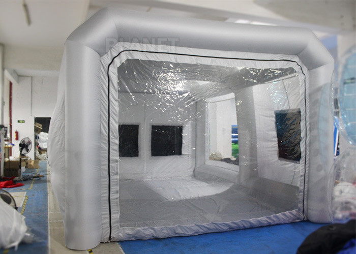 6x4x3m UV Resistant Silver Inflatable Car Spray Booth Painting Station For Car Painting