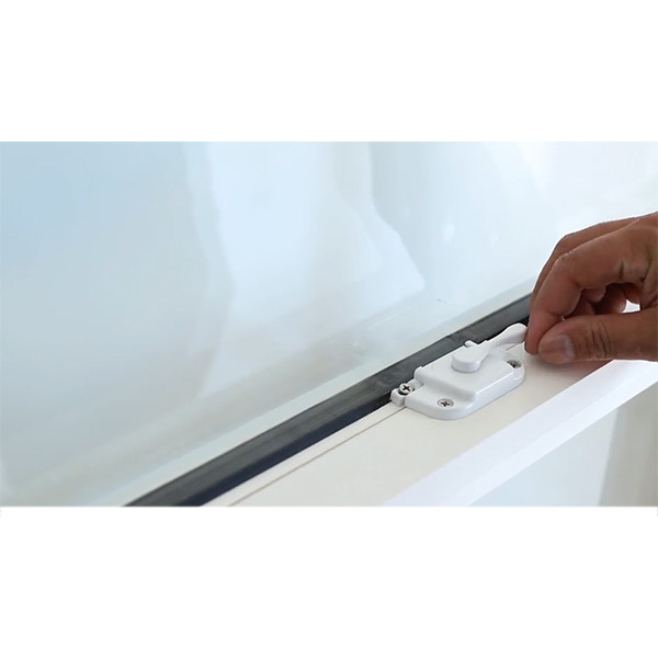 Vinyl Plastic Frame Glass UPVC Single Hung Window Customized With Crescent Lock