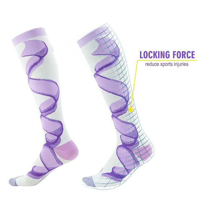 Breathable Compression Socks 20-30 Mmhg Long Compression Stockings For Running