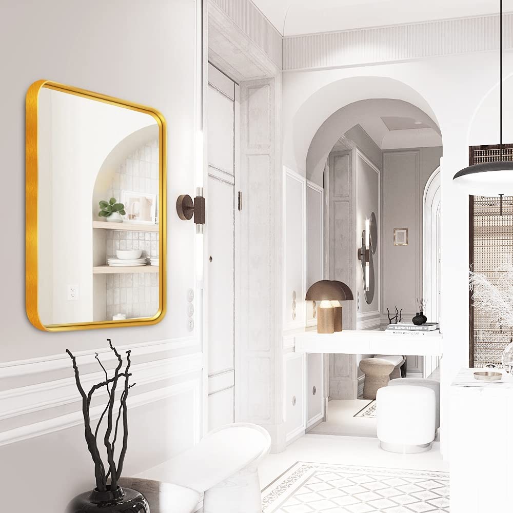 Rounded Corner PVDF Aluminum Mirror Frame For Home Decoration