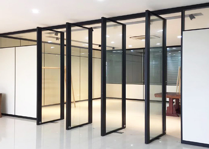 Modern customizable durable Office Glass Partition Walls 25mm style single frameless nice package with quality door