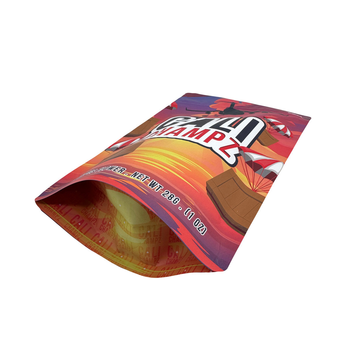 28g Child Resistant Mylar Stand Up Pouches With Childproof Zipper For Snack Candy Gummy And Herbs Packaging