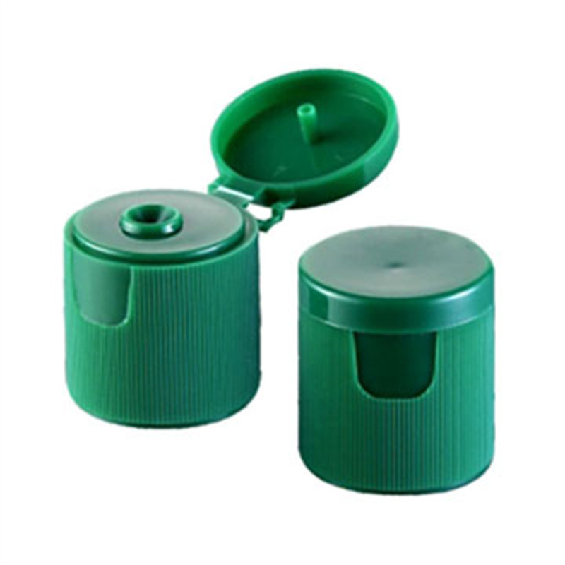 24410 Plastic Ribbed Lid Plastic Flip Top Cap with Bottle