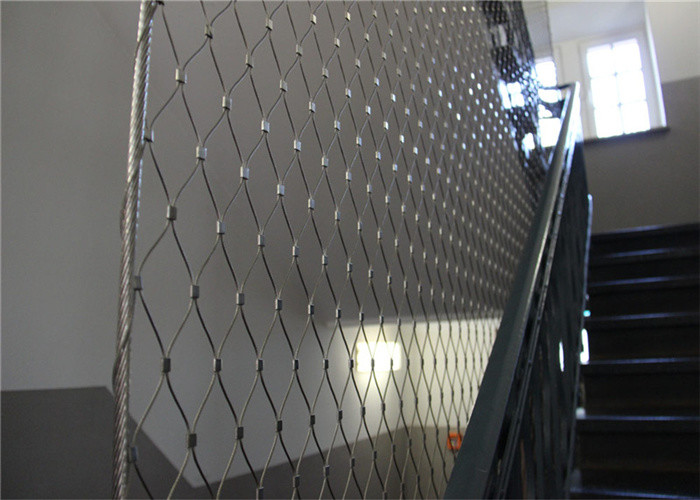 Staircase Railing 2.4mm Inox Wire Mesh 316L Diamond Shape Metal Mesh