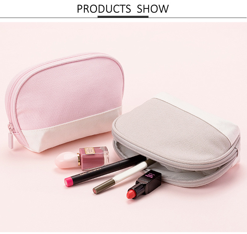 Portable Small Shell Shape Canvas Zipper Cosmetic Bags