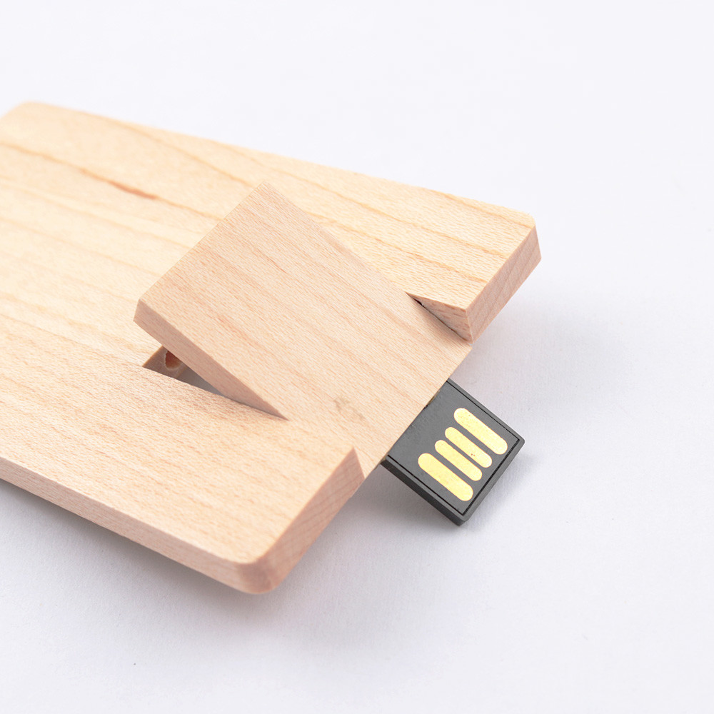CMYK Print 16GB 32GB 64GB Maple Flash Drive Wooden Card USB UDP Chips Inside