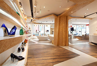 Custom Popular Shanghai Factory Wooden Cabinet for Garment Store Bag Shoes Display Case Brand Store Interior Decoratio
