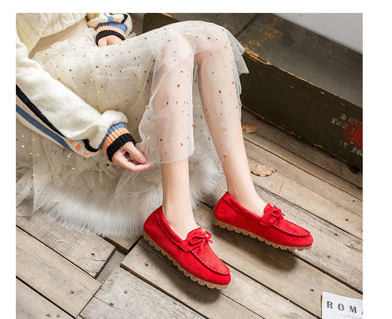Flat Beef Tendon Plus Velvet Casual Ladies Cotton Shoes Lazy