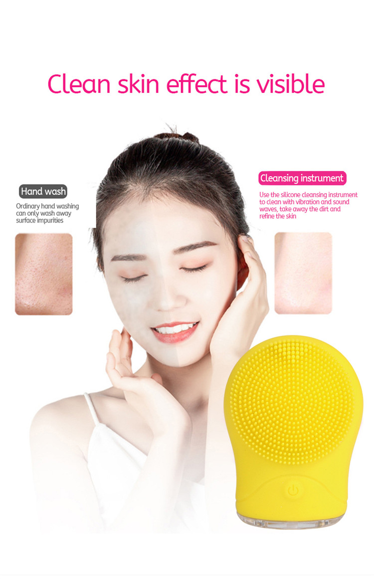 Private Label USB Recharge Waterproof Vibrating Silicone Waterproof Face Cleansing Brush Electric Facial