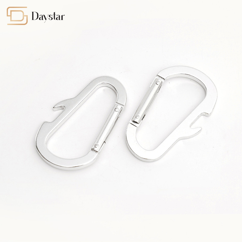 Keychain Hiking Metal Accessories , D Shape Snap Buckle Metal Carabiner Clip