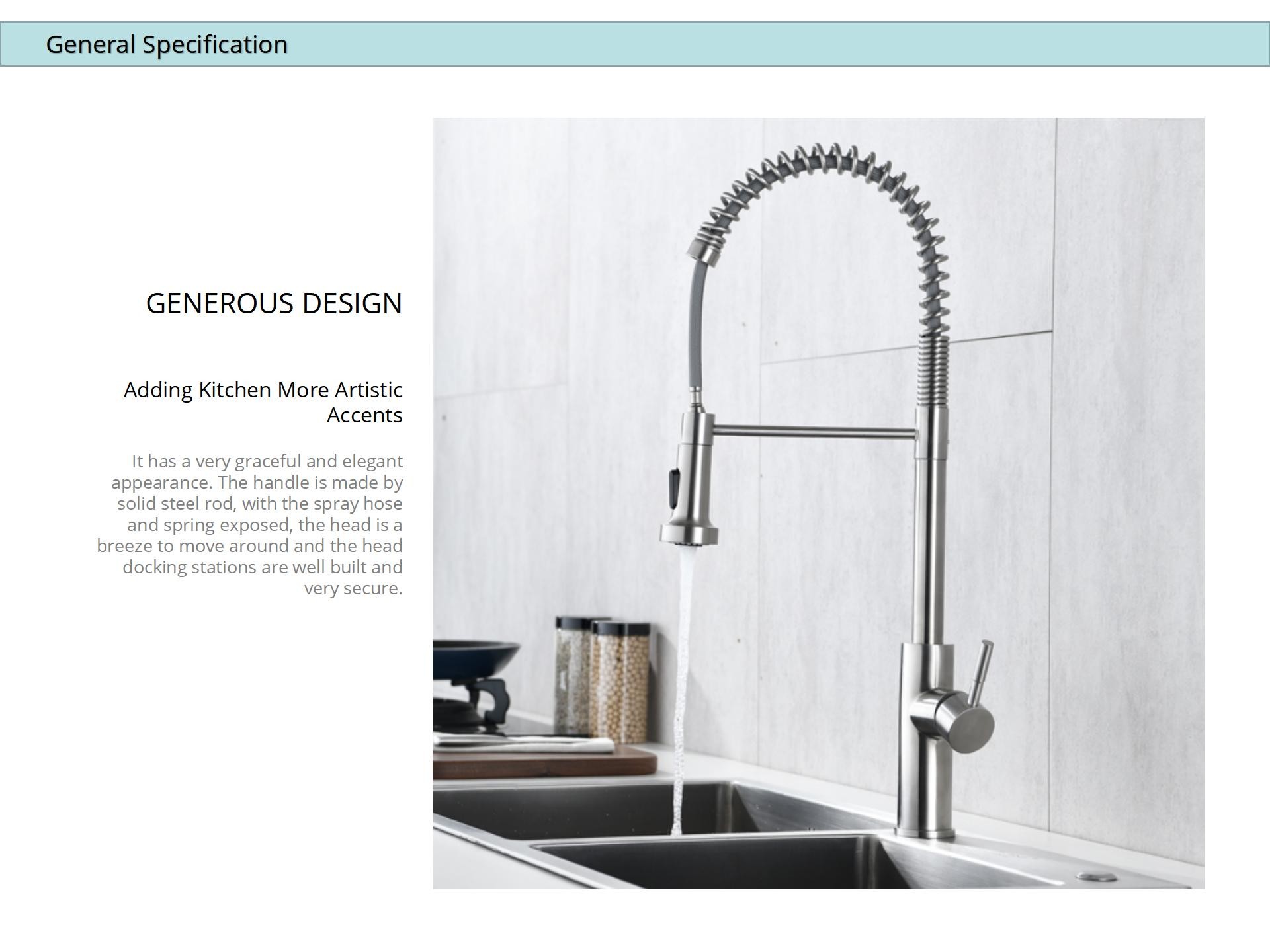 Intelligent Pull Down Flexible Hose Kitchen Faucet Spring Spout Exposed DC4.5-6.5V