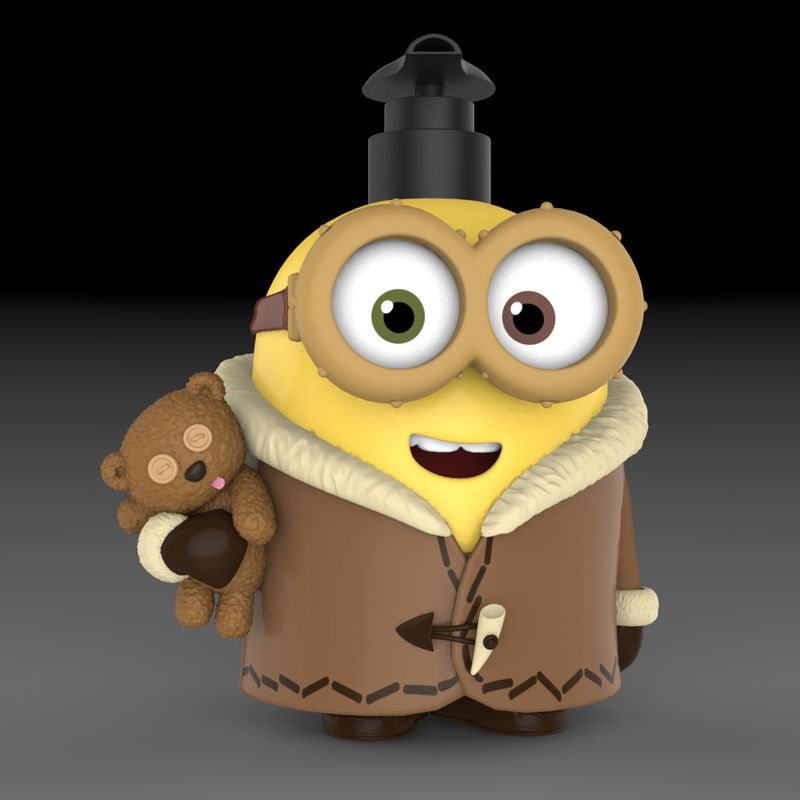 5 - 7 Inch Height Yellow Color Minions Cartoon Shampoo Bottle Made By PVC / ABS Material